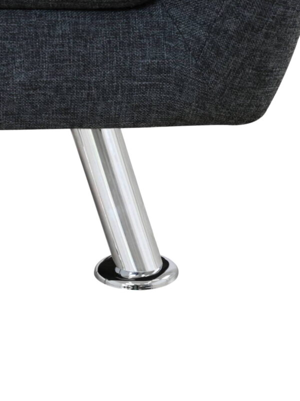 Mid Century Modern Sofa Couch 3 Seater Couches Chair with Metal Leg for Living Room Furniture, Black Grey