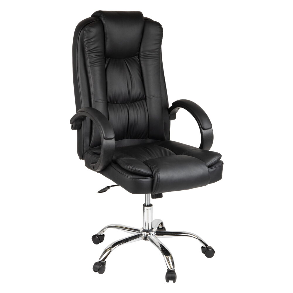Mind Reader Executive Office Chair with Headrest, Height Adjustable, Desk Chair, Office, 23"L x 25"W x 45-49"H