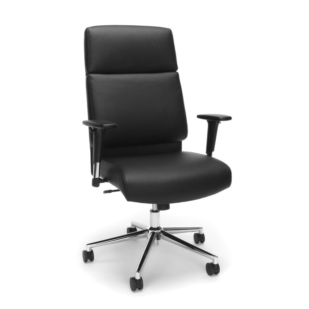 OFM Bonded Leather Manager Chair, High Back Office Chair for Computer Desk, in Black (568-BLK)