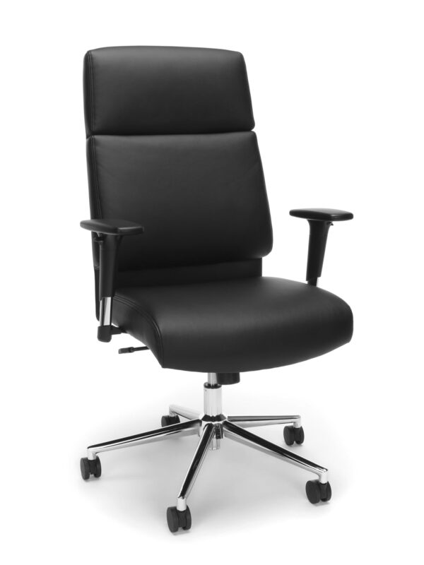 OFM Bonded Leather Manager Chair, High Back Office Chair for Computer Desk, in Black (568-BLK)