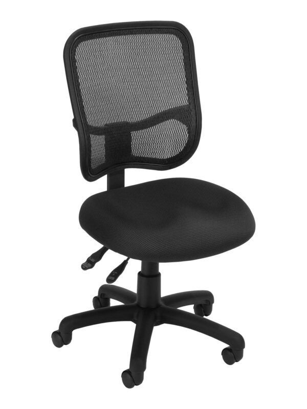 OFM Comfort Series Ergonomic Mesh Mid Back Armless Task Chair, in Black (130-A05)