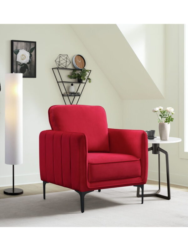 Picket House Furnishings Reale Chair in Lavish 152 Red Velvet