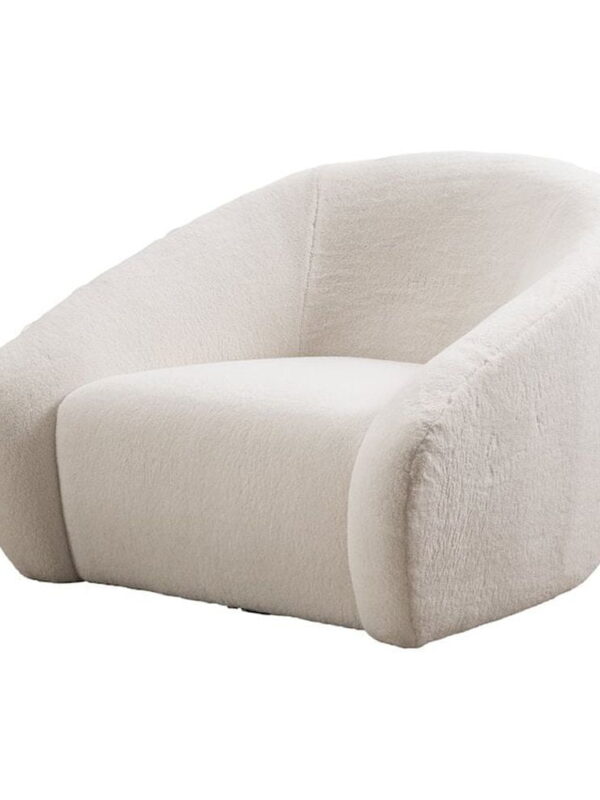 Roundhill Furniture Luzern Modern Boucle Upholstered Accent Chair, 360 Degree Swivel, White