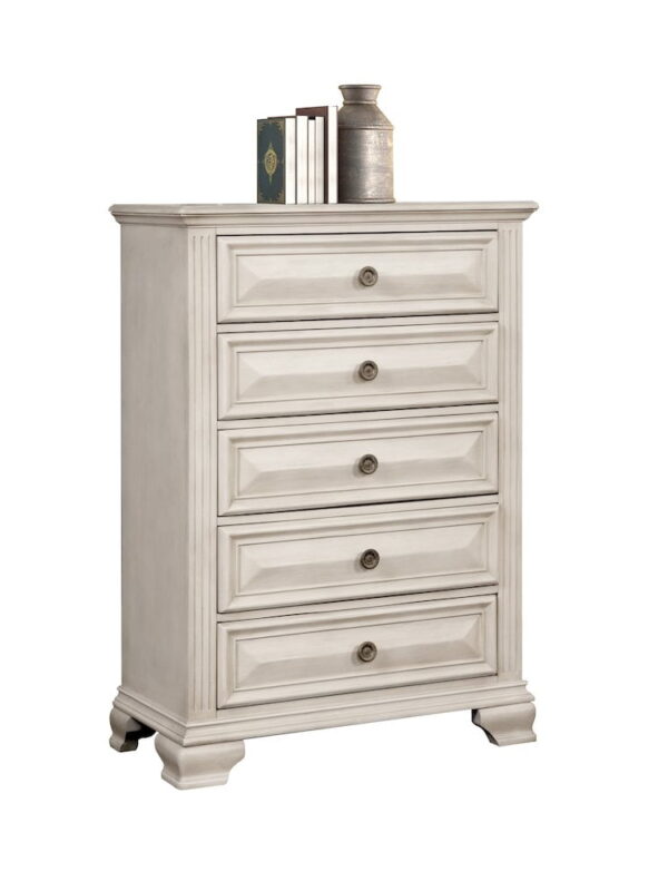 Roundhill Furniture Renova 5-Drawer Chest - Parchment White
