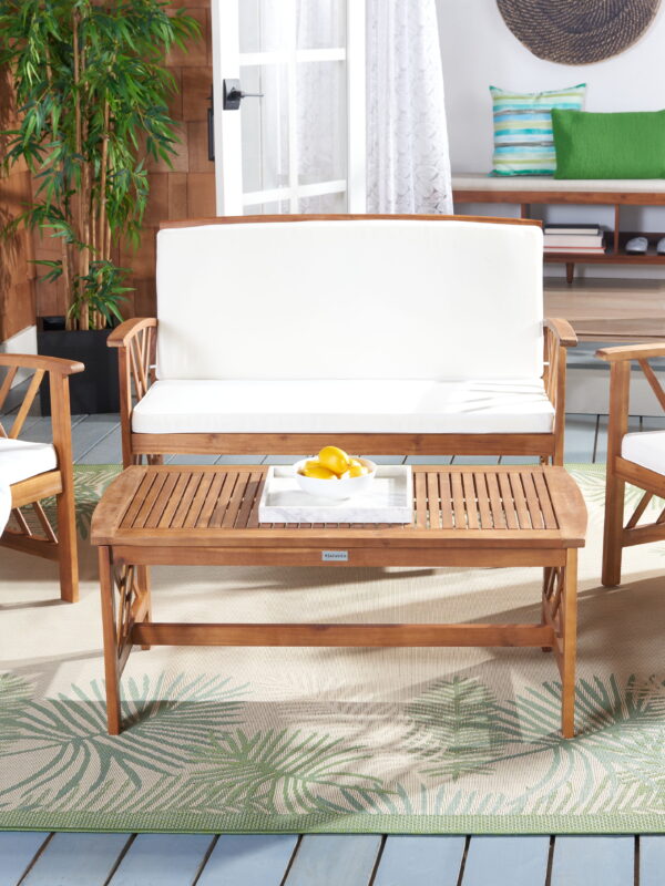 SAFAVIEH 4-Pieces Patio Outdoor Furniture Set, Beige