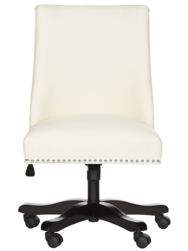 SAFAVIEH Scarlet Upholstered Cushioned Desk Chair with Caster, Cream