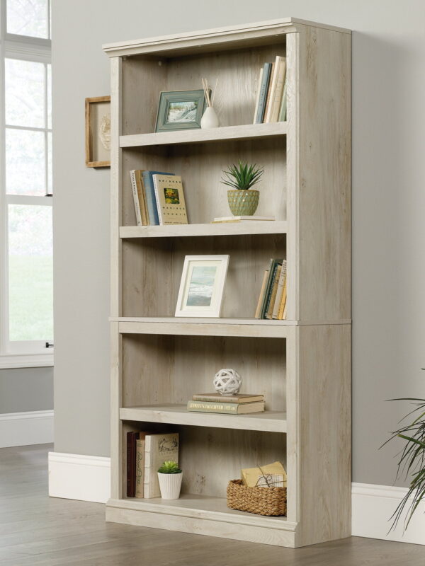 Sauder 5-Shelf Bookcase, Chalked Chestnut Finish