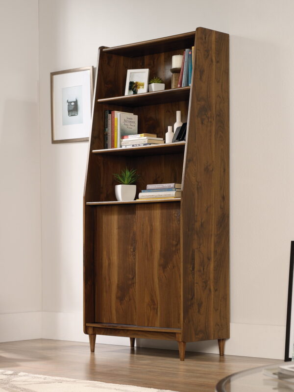 Sauder Harvey Park Wide Bookcase, Grand Walnut Finish