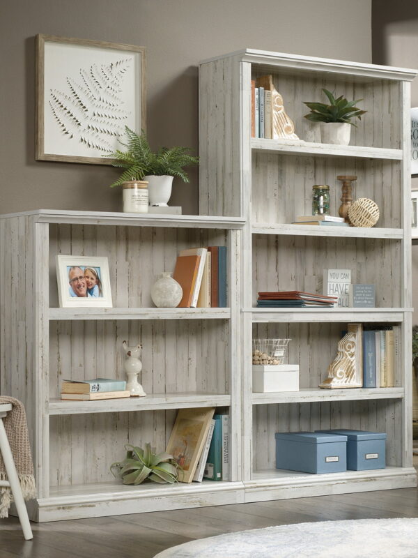 Sauder Select 5-Shelf Bookcase, White Plank Finish