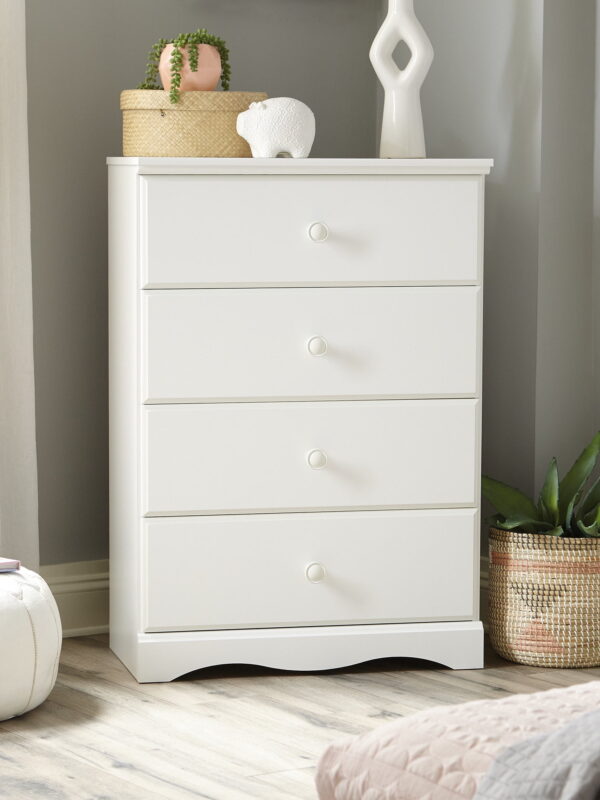 Sauder Storybook 4-Drawer Bedroom Dresser, Soft White Finish