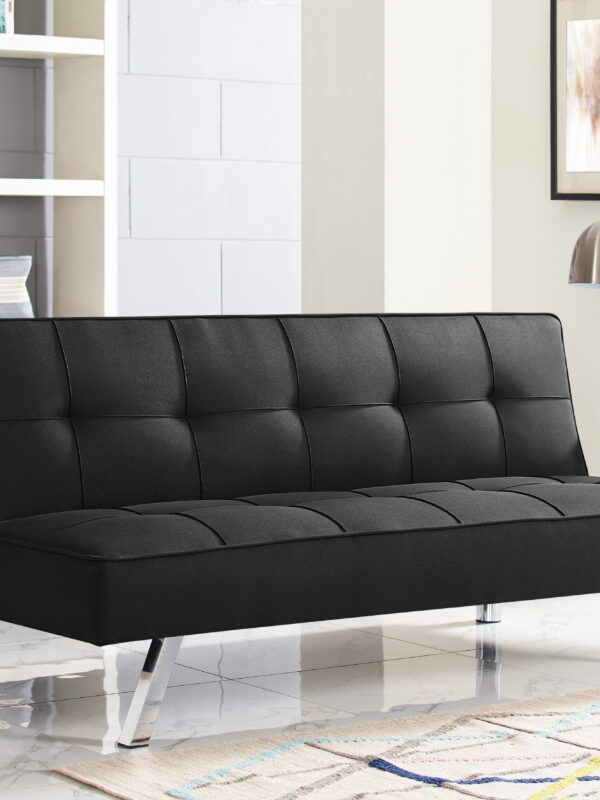 Serta Chelsea Modern Full Futon, Black Fabric
