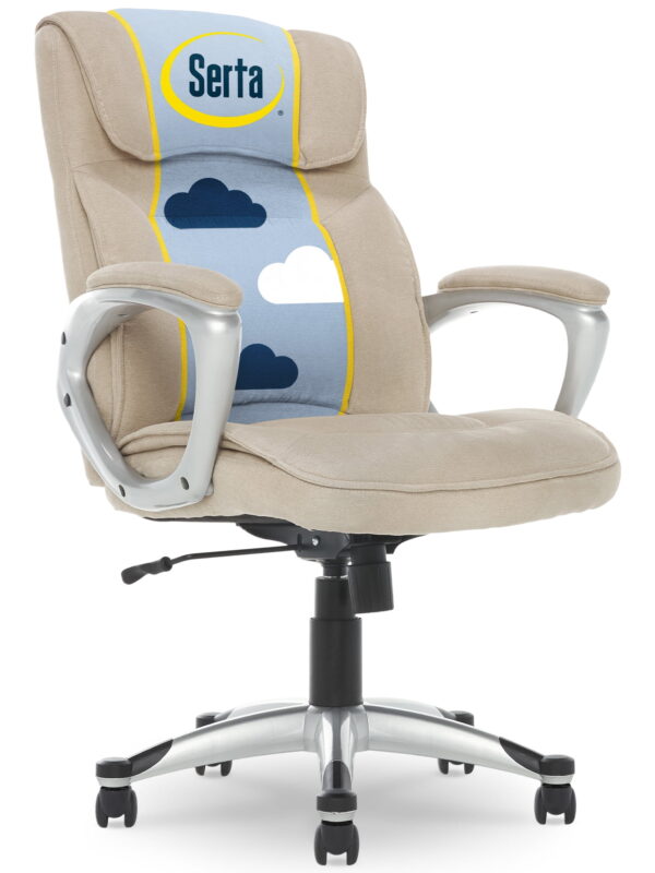 Serta Hannah Office Chair in Fawn Tan Linen Metallic Finish