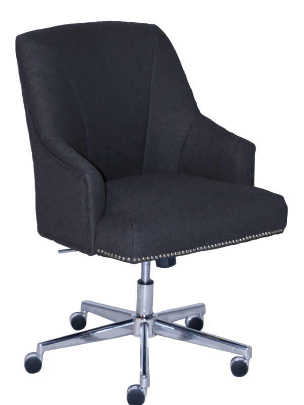 Serta Style Leighton Home Office Chair, Blue Twill Fabric