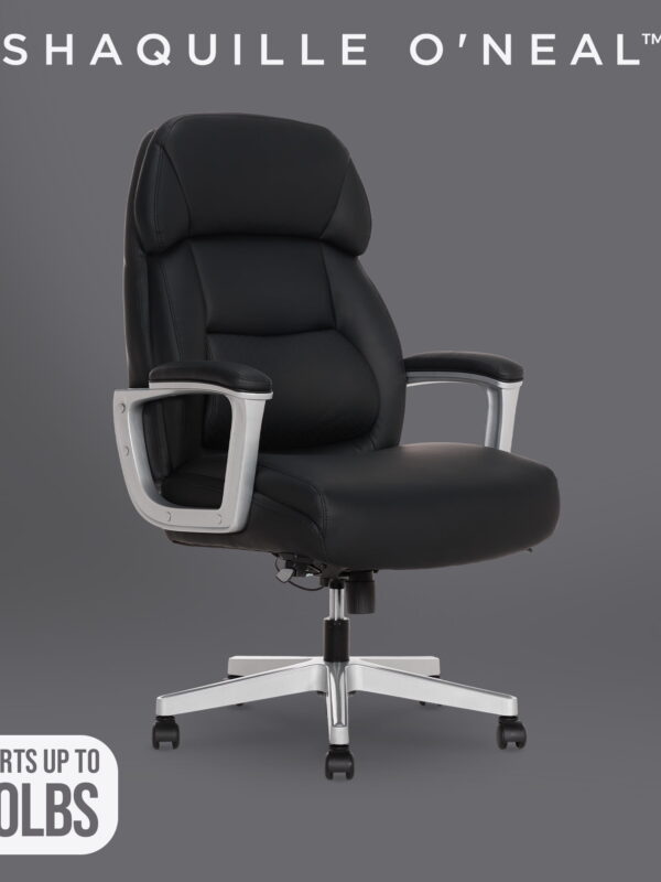 Shaquille O'Neal Rion Ergonomic Big and Tall Office Chair, PureSoft Upholstery ,High-Back Desk Chair with 400 lb Capacity, Black