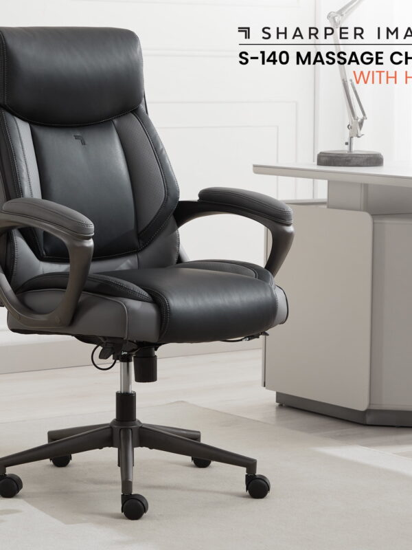 Sharper Image S-140 Massage and Heat Office Chair, Black/Gray