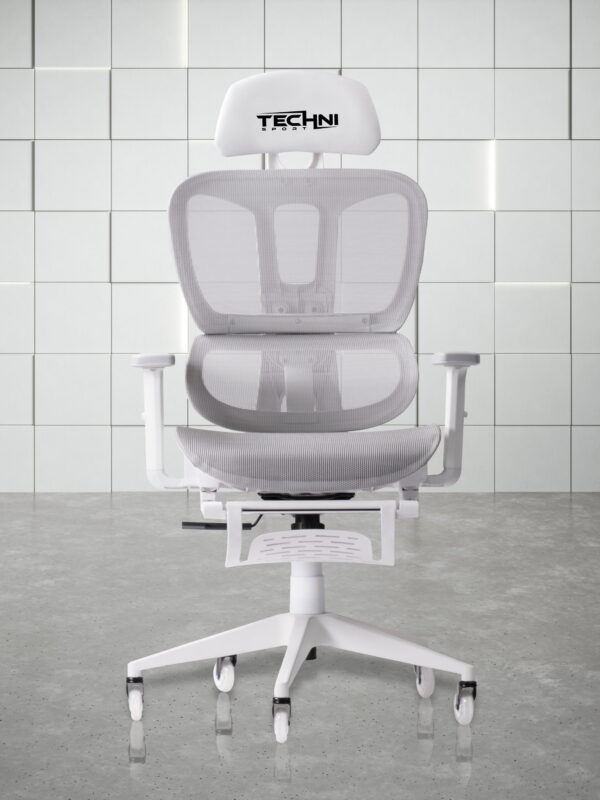 Techni Sport TS38C AIRFLEX2.0 Mesh Gaming Chair with Footrest, White RTA-TS38C-GRY