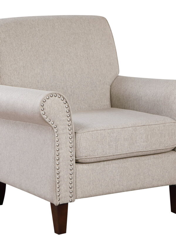 TrumanPick Accent Chairs Fabric Living Room Chairs Armchair with Nail-Head Trim Cozy Sofa Chair for Bedroom, Beige