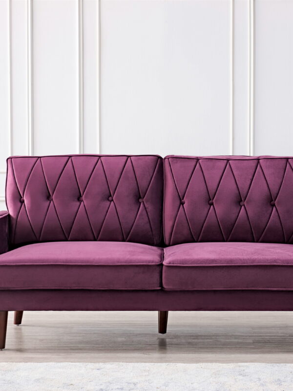 US PRIDE FURNITURE Tufted Cushion Back 69.3 Wide Sofa-Eggplant