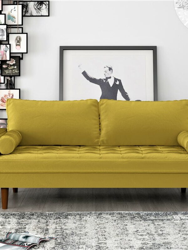 US Pride Furniture Mac Sofa, Golden Rod