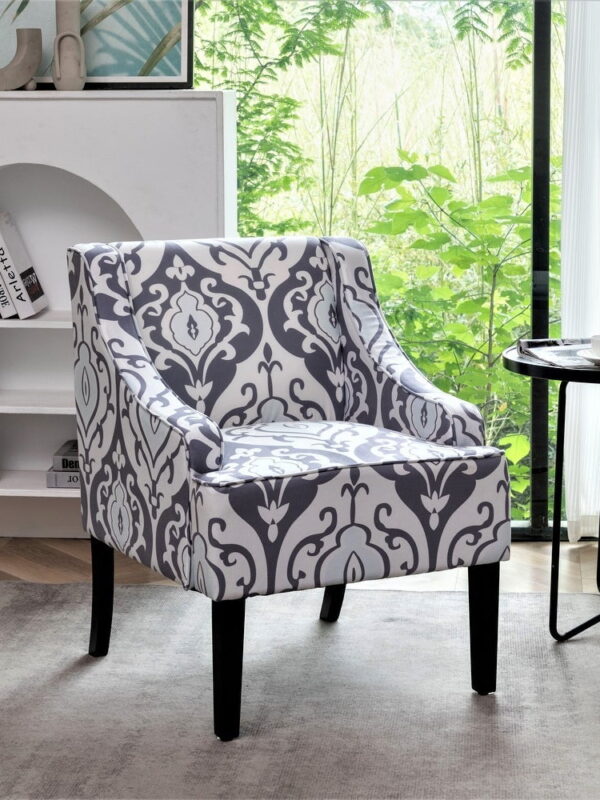US Pride Furniture Correen 25" Wide Microfiber Accent Chair with Recessed Arms, White Black