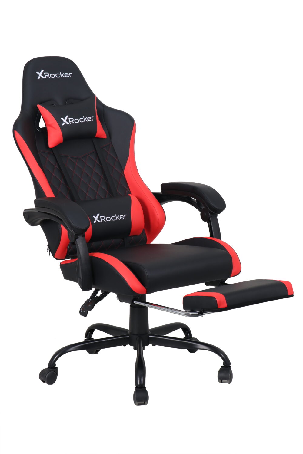 X Rocker Apex PC Gaming Chair with Massage Function and Footrest, Red