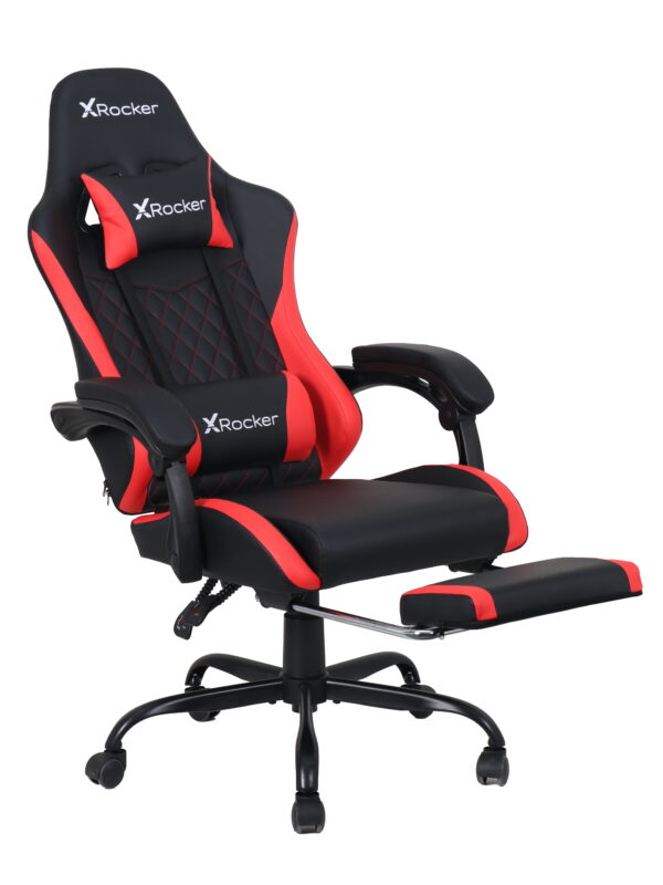 X Rocker Apex PC Gaming Chair with Massage Function and Footrest, Red