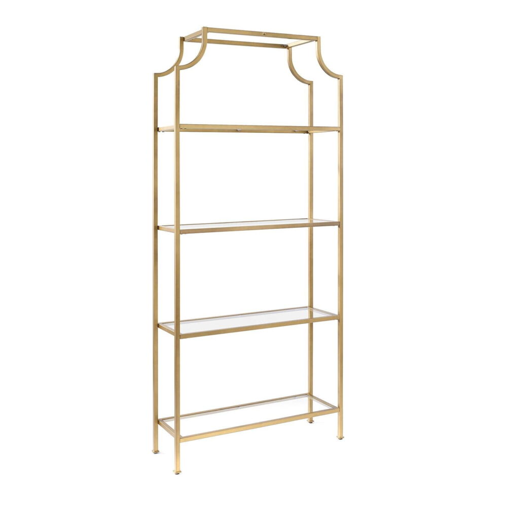 Crosley Furniture Aimee Bookshelf with Glass Shelves, Bookcase Storage - Image 3