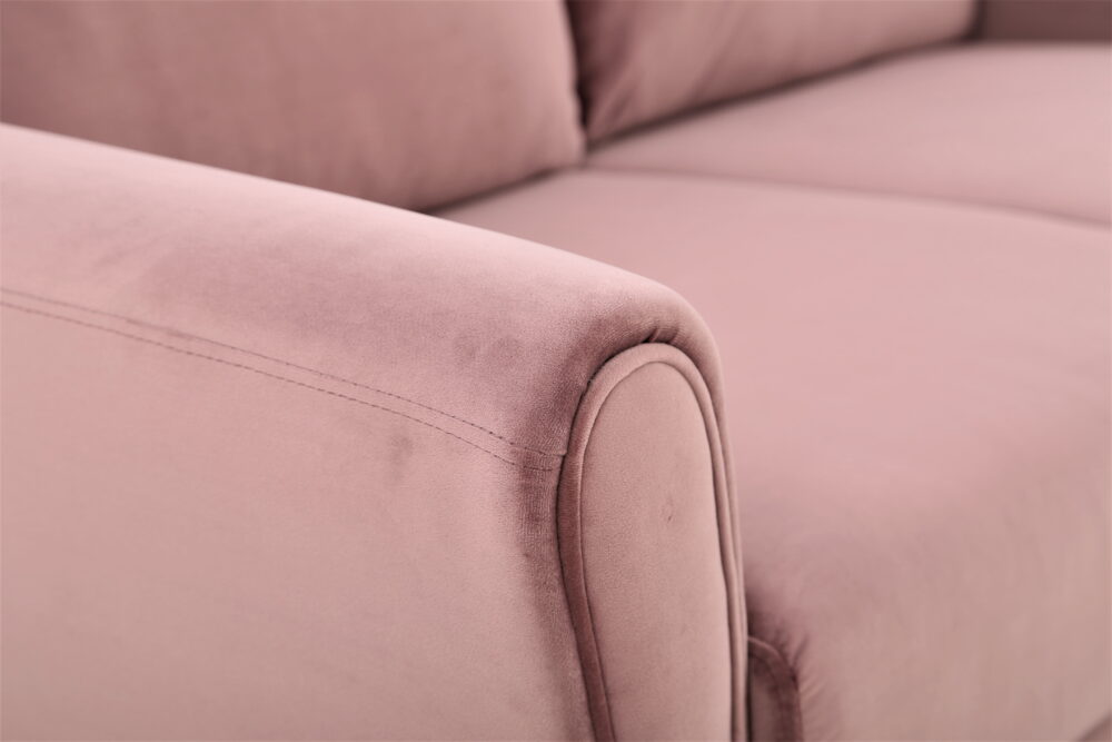 US Pride Furniture Corel 80.31" Flared Arm Rose Velvet Sofa - Image 5