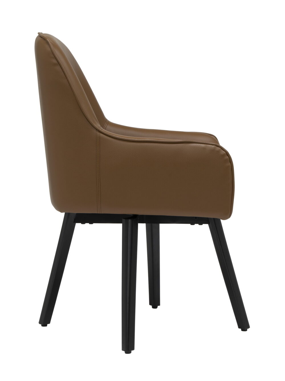 Studio Designs Home Spire Luxe Swivel Chair with Arms, Dining/Office, Black/Caramel Leather - Image 7