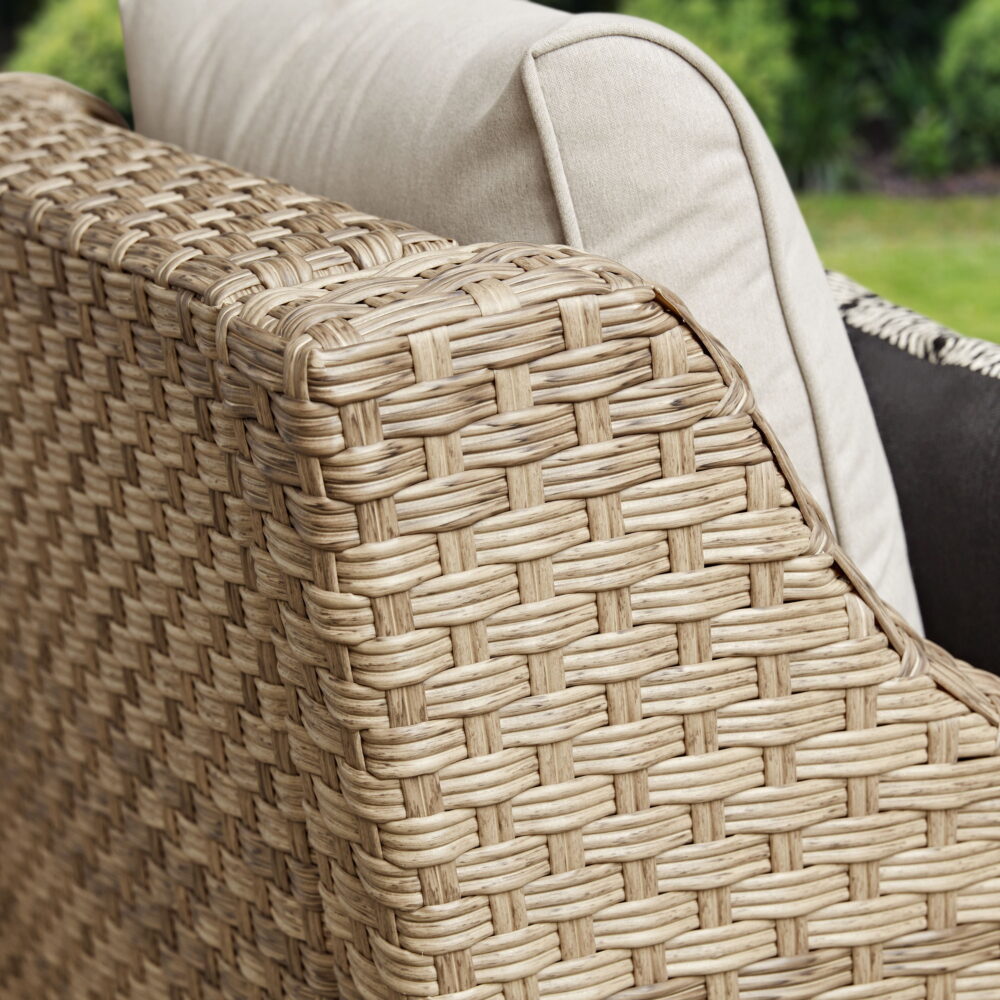 Better Homes & Gardens River Oaks Outdoor Swivel Gliders with Patio Covers, Set of 2, Natural - Image 4