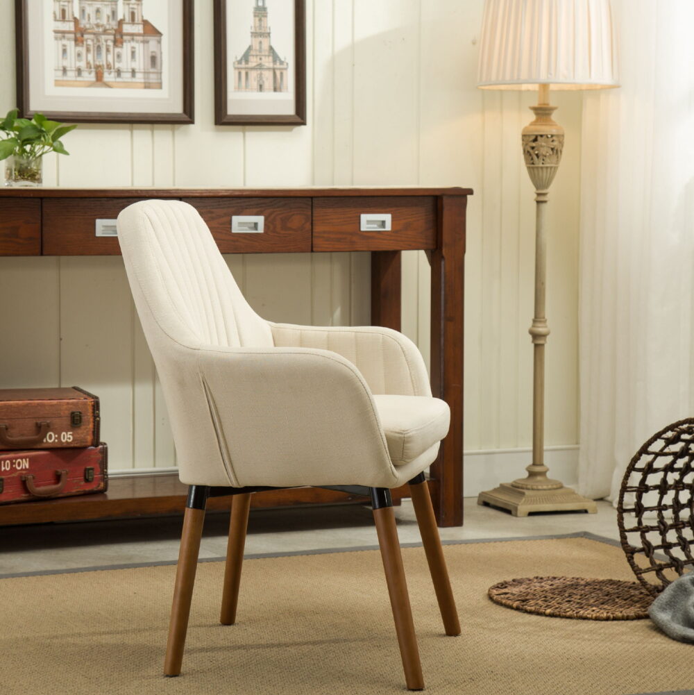 Roundhill Furniture Tuchico Contemporary Fabric Accent Chair, Tan - Image 5