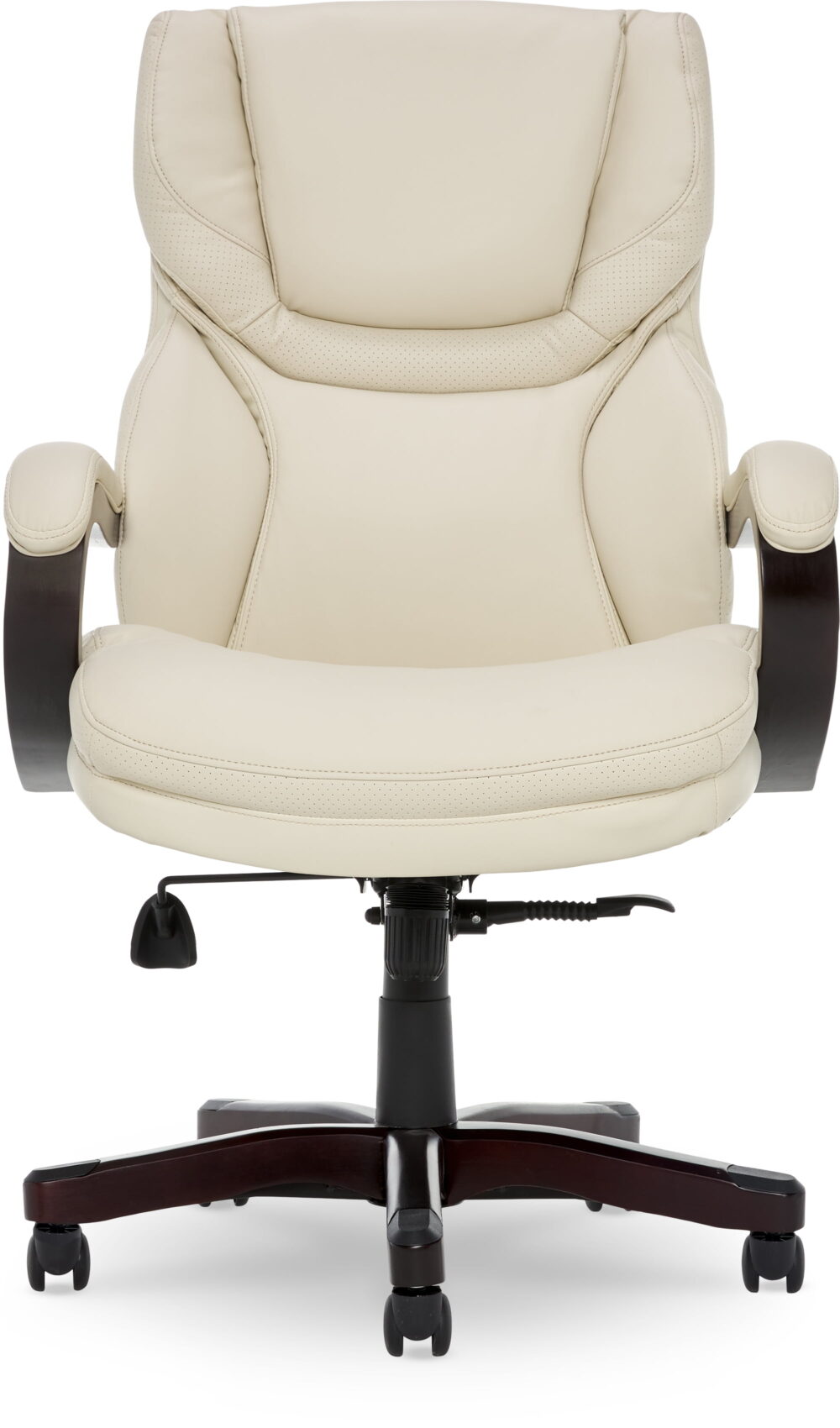 Serta Conway Big and Tall Executive Office Chair with Wood Accents Ivory White - Image 4
