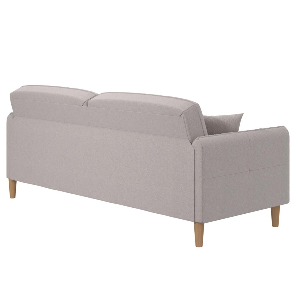 Mainstays Claremonte 78" Tufted 3 Seater Sofa Couch with Throw Cushions, Light Gray Linen - Image 7