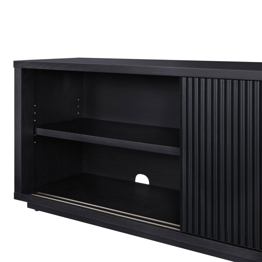 Beautiful Fluted TV Stand for TV’s up to 70” by Drew Barrymore, Rich Black Finish - Image 3