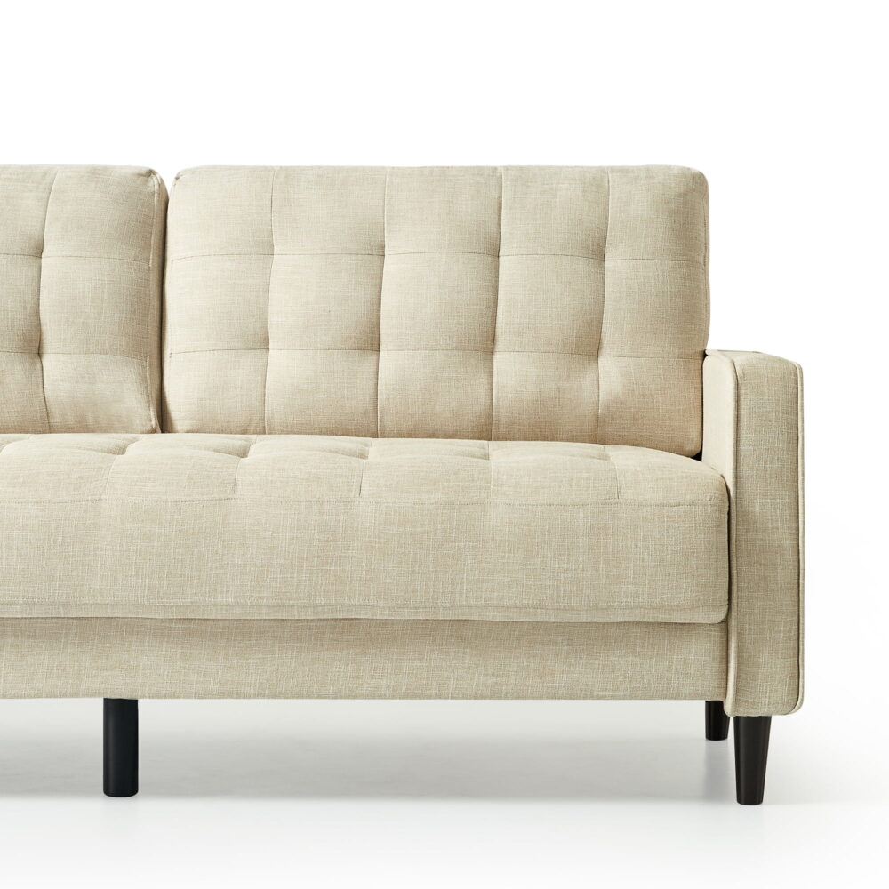 Zinus Benton 75" Upholstered Sofa Couch, Beige - Image 7