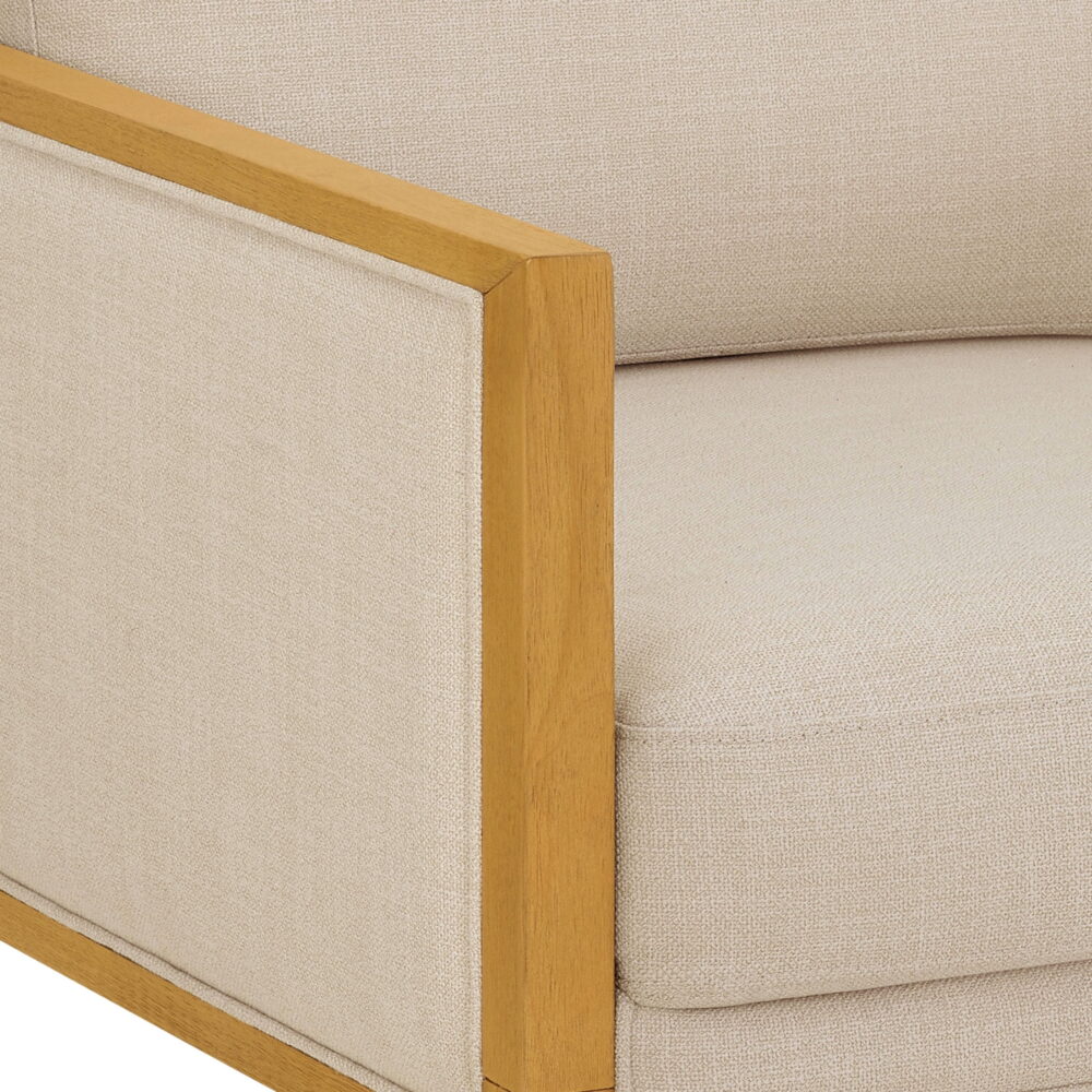 Better Homes & Gardens Windsor Linen Accent Chair, Light Honey Wood - Image 5