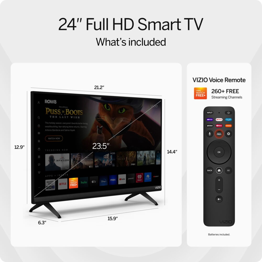 VIZIO 24" Class HDTV (1080p) Smart LED-LCD TV (D24FM-K01) - Image 4