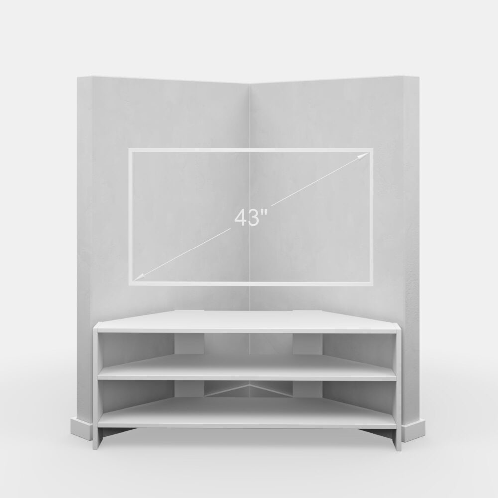 Ada Home Decor Furniture for TVs up to 48" 2 Tier Open Shelf White Terry Modern TV Stand - Image 4
