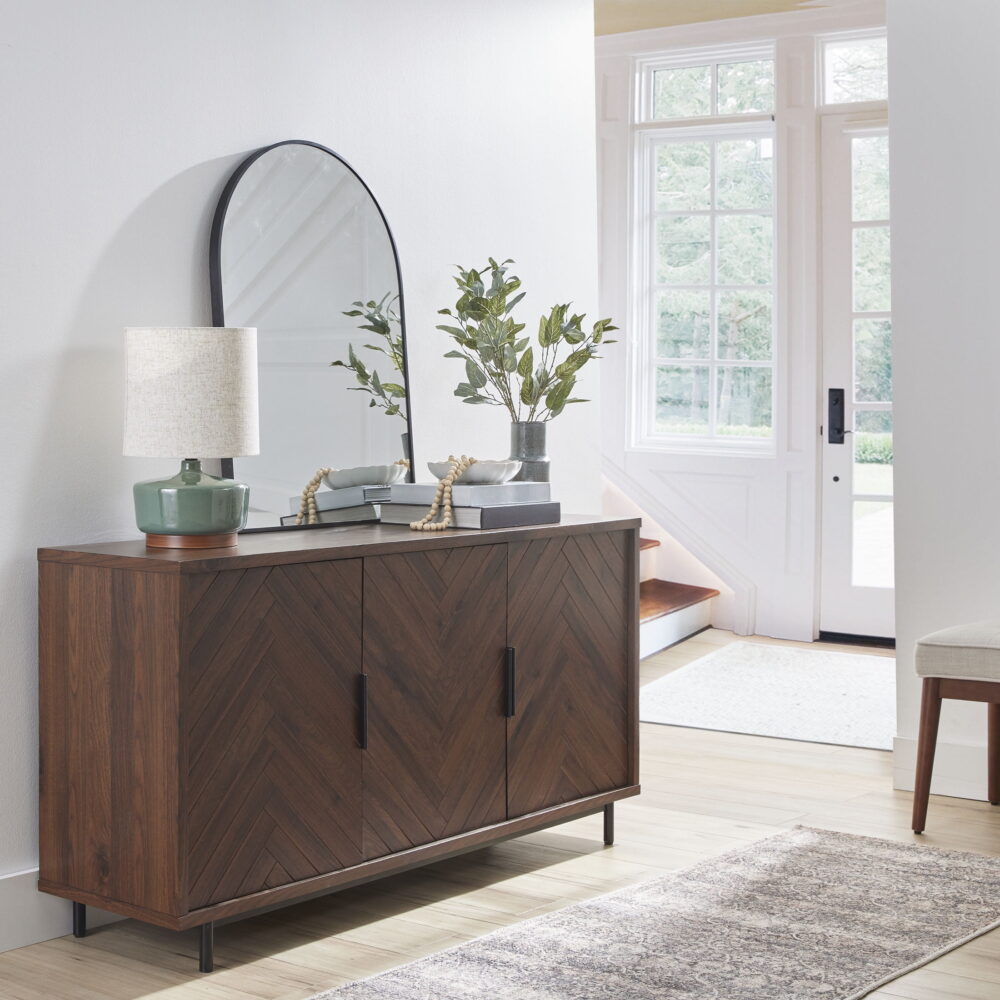 Better Homes & Gardens Wyatt Geo TV Stand for TVs up to 70",  Walnut Finish - Image 4