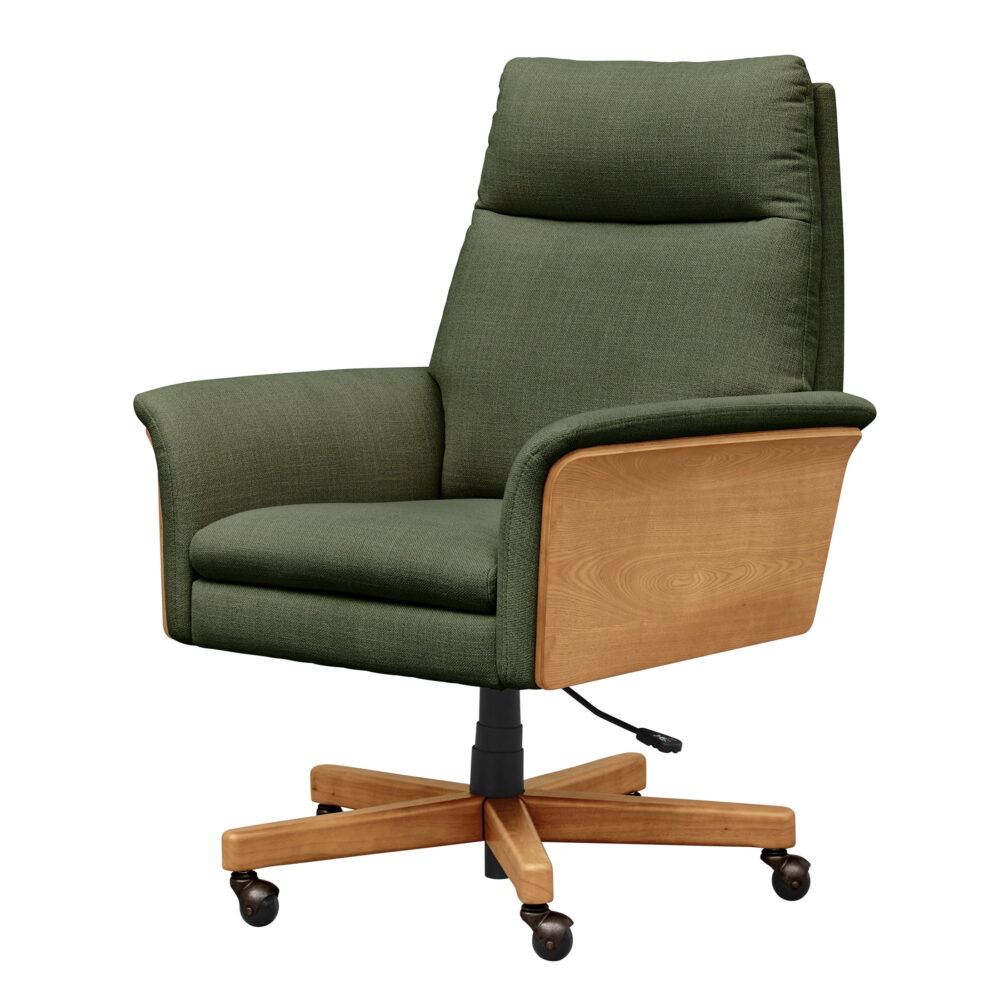 Better Homes & Gardens Juliet Tall Back Office Chair, Olive and Light Honey Finish - Image 2