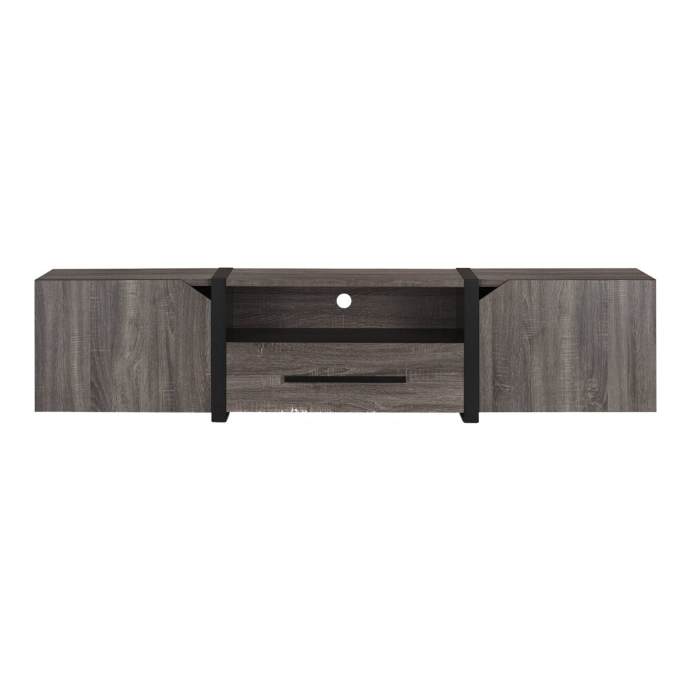 Furniture of America Clipe TV Stand for TVs up to 85", Distressed Gray - Image 4
