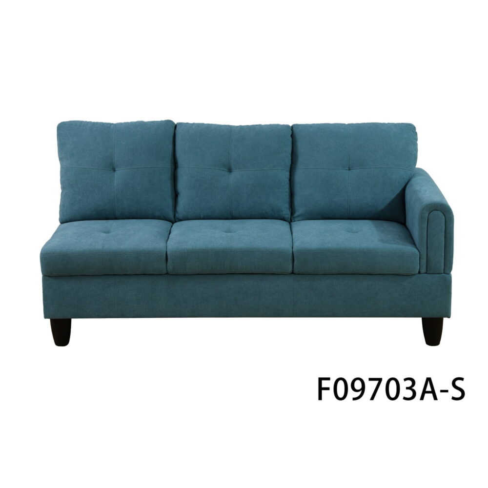 Hommoo Modern Flannel Living Room Furniture Sets Sectional Couches and Sofas, L-Shaped Sectional Couch Sofa, Green(No Ottoman) - Image 5