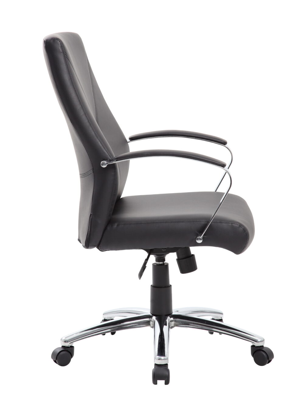 Boss Office Products LeatherPlus Home Office Adjustable Executive Chair with Casters, Black - Image 5