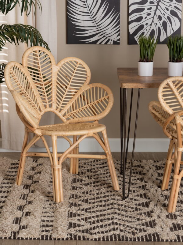 bali & pari Bianca Rattan BOHO Flower Chair, Natural Brown