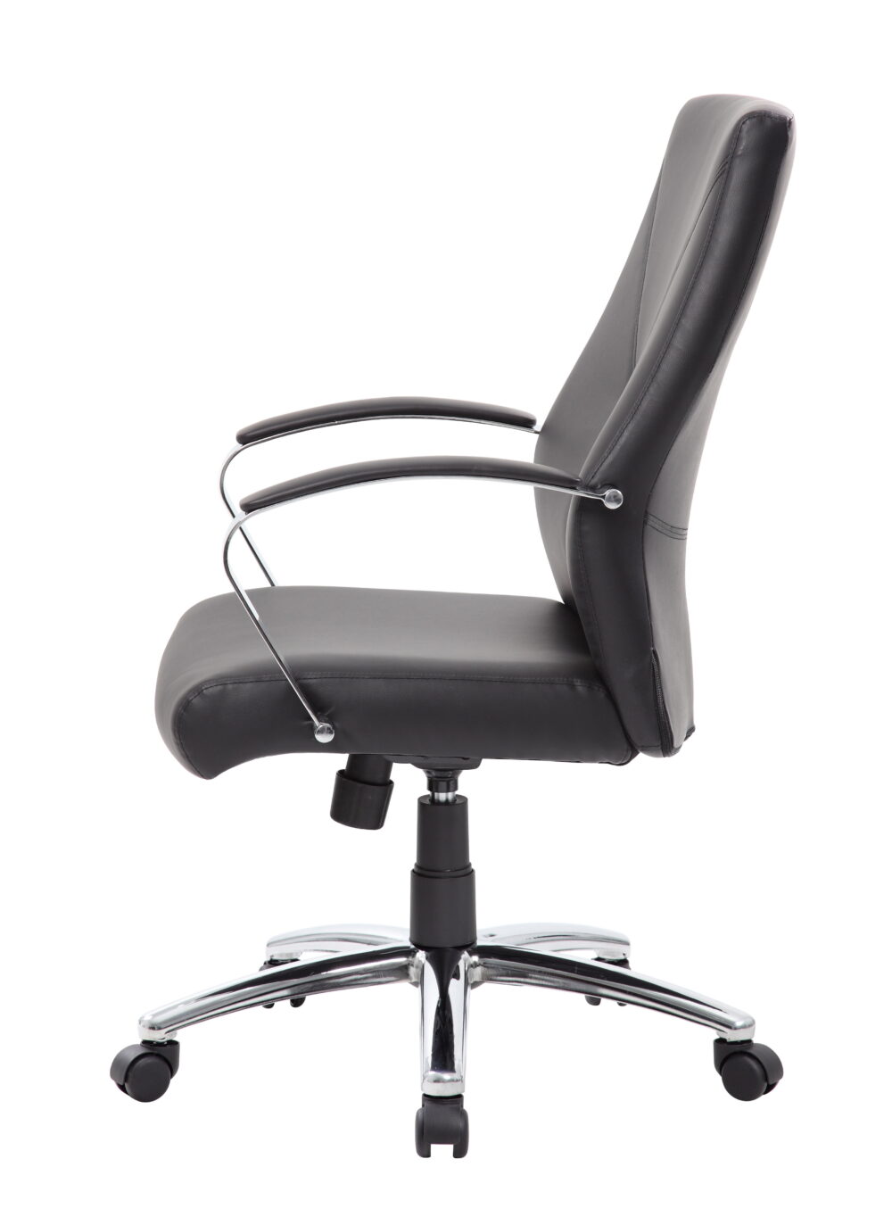 Boss Office Products LeatherPlus Home Office Adjustable Executive Chair with Casters, Black - Image 6