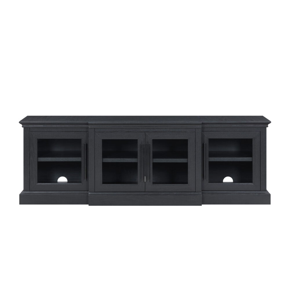 Whalen Rowan Low Profile TV Stand for TVs up to 85", Black Oak Finish - Image 7