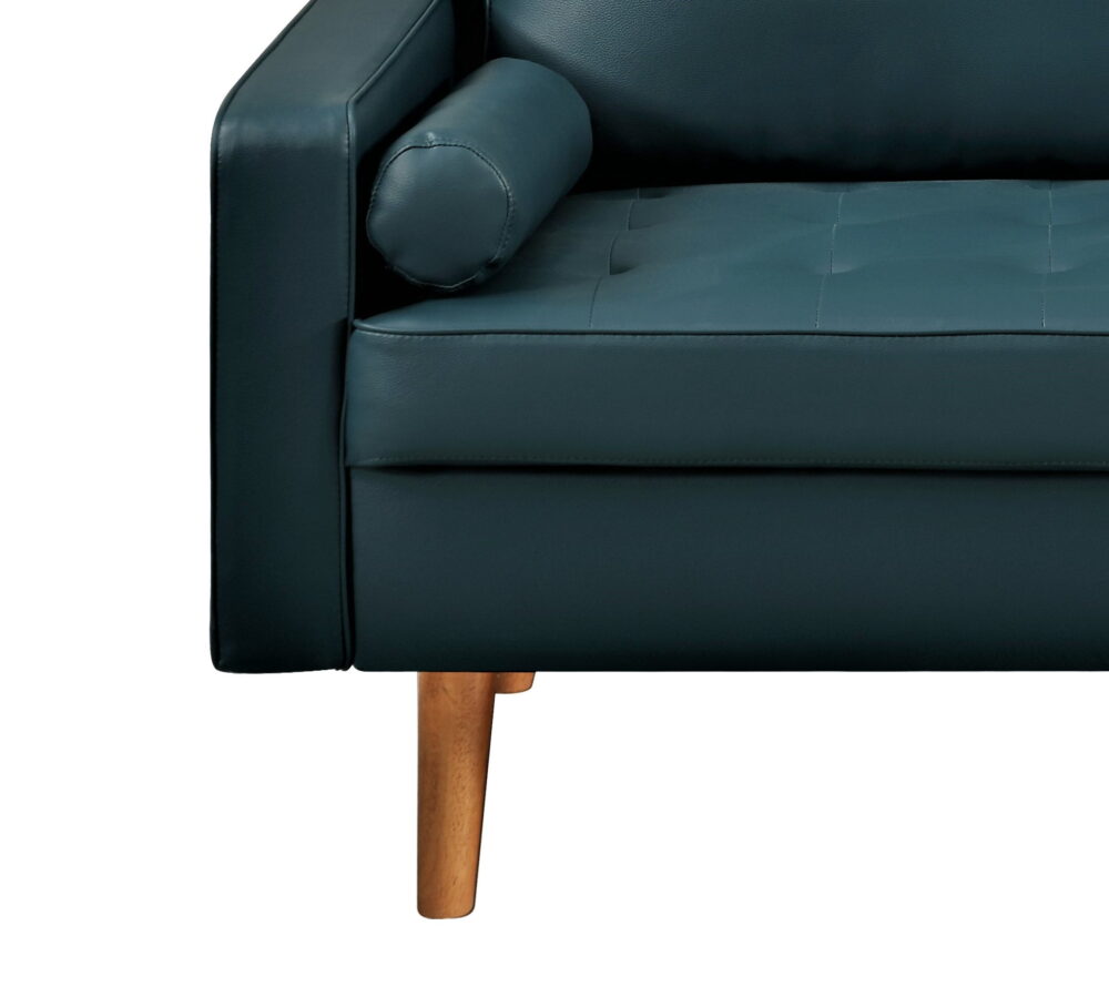 US PRIDE FURNITURE Partone 69.7'' Vegan Faux Leather Square Arm Sofa -Dark Ocean Blue - Image 5
