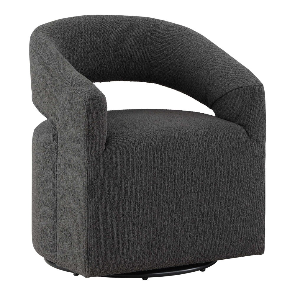Furniture of America Cape Upholstered Indoor Boucle Fabric Swivel Armchairs & Accent Chairs, Gray - Image 3