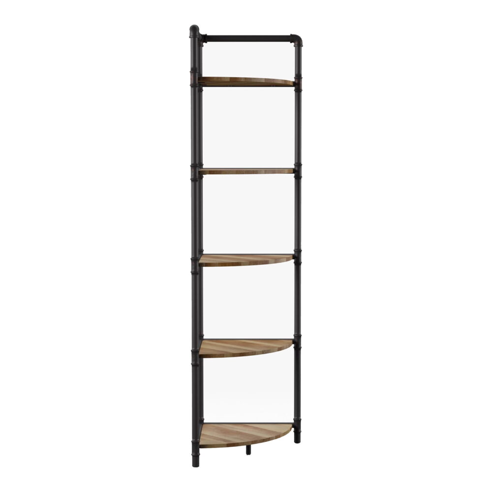 Furniture of America Talian 5-Tier Corner Bookcase, Sand Black - Image 5