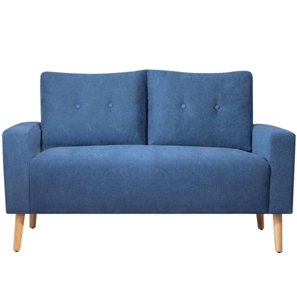 Vineego Small Modern Loveseat Couch Sofa, Fabric Upholstered 2-Seat Sofa, Love Seat Furniture,Blue - Image 3